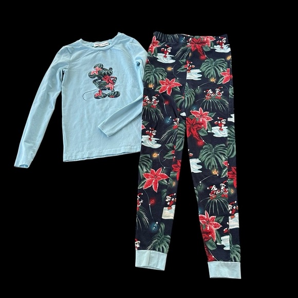 Disney Tommy Bahama 8 Mickey Mouse Holiday Floral Pajama Set Christmas Matching - Picture 1 of 5